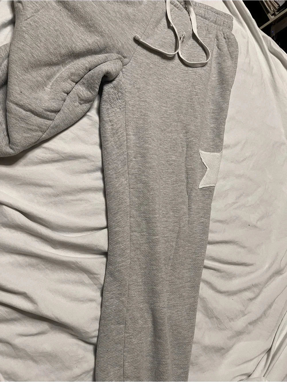 No Boundaries Light Gray Sweatpants with Star Accent